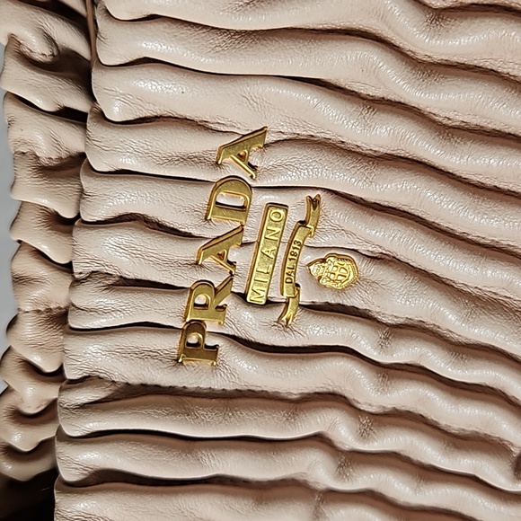 Prada nappa drapes lambskin handle tote bag - Picture 11 of 17